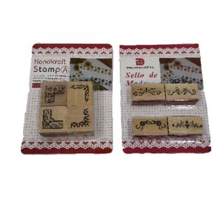 Wooden Border Stamp (4pcs)