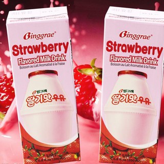 Beverages❀Binggrae Korea Banana/Strawberry/Melon/Lychee & Peach Flavored Milk 200ml