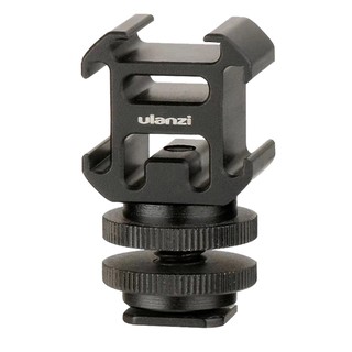 Ulanzi PT-3S Triple Cold Shoe Mount Hot Shoe Mount Adapter with Mount for DSLR Camera (2)