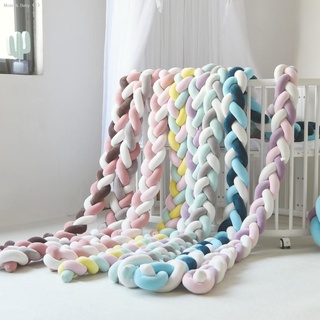 ❏℡☊3 Strands INS Infant Crib Bumper Knotted Braided Plush Baby Crib Protector, Crib Rail, Snake Crib