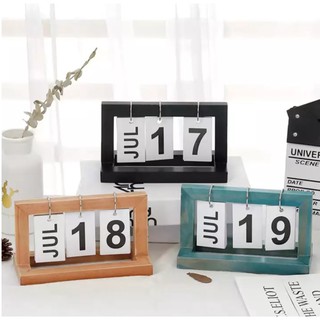 Ready Stock/♛✎❏[Hot Sale] Practical Wooden Flip Chart Perpetual Calendar DIY Desktop Calendar
