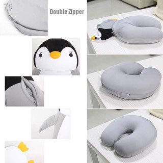 ■☑◎Deformable U-shape Neck Pillows Penguins Throw Pillow Neck Supporter Seat Cushion Headrest Office