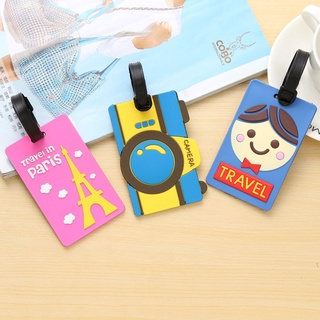 suitcase case☑๑✔Silicone rubber luggage tag Cute cartoon Suitcase Travel ID