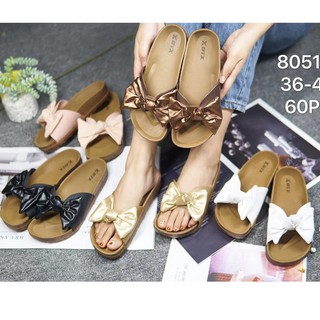 Korean bow slippers ladies sandals