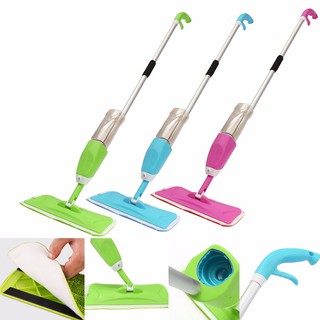Multicolor Spray Mop With Reusable Microfiber Pads 360 Degree Long Handle Mop For Home