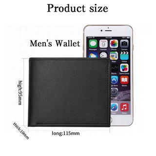 Simple Men PU Leather Wallet Short Slim Retro Pocket Wallet (2)