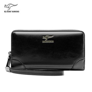 Fashion men's clutch✆♧☇Kangaroo men s handbag business casual men s bag clutch bag long zipper walle
