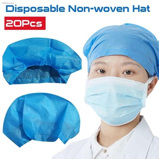 Lowest price✽☃【In Stock】20 Pcs Blue Disposable Caps Hair Head Cover Medical Surgical Non-woven Fi