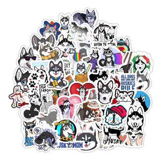 49 pcs Cute Husky Pet Dog Waterproof Stickers
