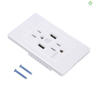 Dual USB Charger Outlet Panel Receptacles 15A Electric Wall Charger Power Plate Dock Station High Quality Socket