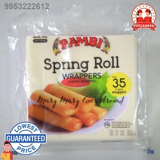 KMD10.22✱Bambi Spring Roll Wrapper 35 pcs Small 6" x 6" lumpia wrapper