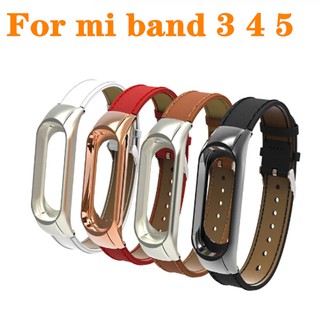 Mi Band 3 4 5 Bracelet Genuine Leather Strap For Xiaomi Mi Band 5 4 3 Fitness Tracker Colorful Wristbands Mi Band 4 Mi Band 3 Mi Band 5