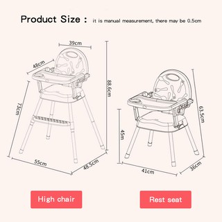 Baby Adjustable High Chair and Convertible Table Seat Booster Toddler 6-36 Months of Age (9)