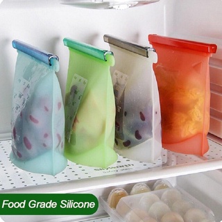 500/1000 ml Reusable Silicone Storage Bag Ziplock Food Fresh Bag Kitchen Organize Storage Bag Sealed Freezer Bag