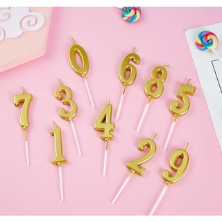 Golden number candle birthday cake decoration small candle dessert party party