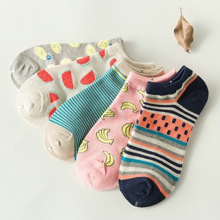 Jiayiqi Girls Lovely Cute Fruit Ankle Socks Rainbow Short (1)