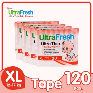 Ultrafresh Ultra Thin and Dry Tape Diapers Extra Large(XL) 120pcs (30pcs x 4packs) G_%