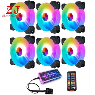 COD Ready COOLMOON F-YH Computer Case Cooling Fan RGB Adjust 120mm Quiet 6Pcs ZJP