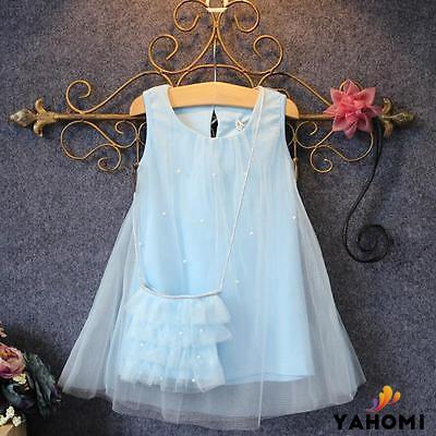 ✽UP✽Kids Baby Girl Princess Party Pageant Tulle Dress+Bag