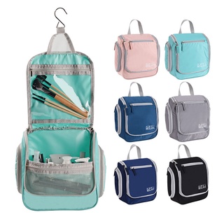 Hook Waterproof Wash Bag Portable Solid Color Small Ears Portable Toiletry Bag Multifunctional Travel Storage Cosmetic Bag