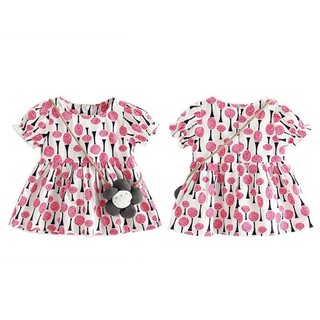 Solid floral Top Dress Baby Girls Cute Dress (4)