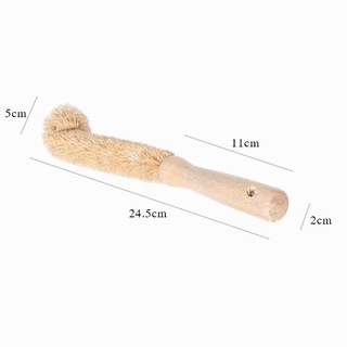 Wood Handle Scrubbing Brush Bottle Cleaner Coconut Fibre Home Washing Tools (9)