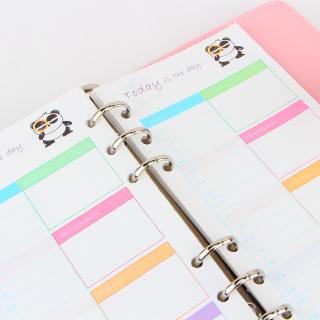 eCJq A5A6 Colorful Refills Spiral Notebook Inner Pages 6 Holes Loose Leaf Diario Binder Paper Planne