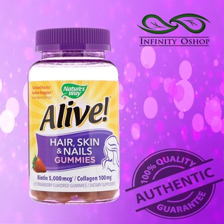 Nature's Way, Alive! Hair, Skin & Nails Gummies with Collagen (60 Gummies)