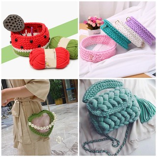 [AIRUI] [21-30] 1 Roll Yarn for Knitting and Crochet T Shirt Yarn Elastic Cloth Yarn for Knitting Crocheting Cushion Basket Blanket Braided (7)