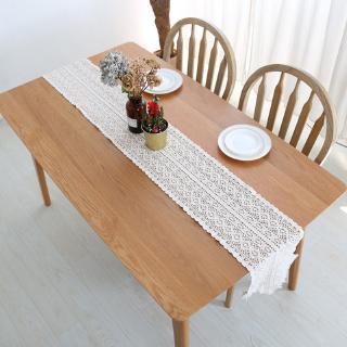 Cotton Crochet Table Runner with Tassels Retro Macrame Table Runners for Wedding Festival Event Table Decoration
