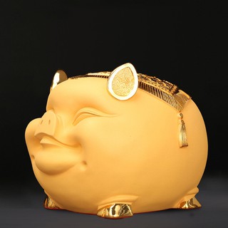 Golden Cute resinPig Bank Pig Toy Coin Money Cash Collectible Saving Box Money Saving Box Case Coins Cartoon Piggy Money Bank