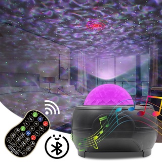 Remote Control LED Star Projector Night Light Galaxy Starry Night Lamp Ocean Wave Projector With Mus
