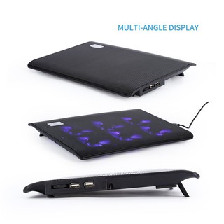 6 Quiet Fans Laptop Cooler Notebook Cooling Pad Stand With 2 USB Interface MNKG V8xT