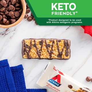 Atkins Protein Low carb Keto Sugar free Chocolate Chip Granola Bar
