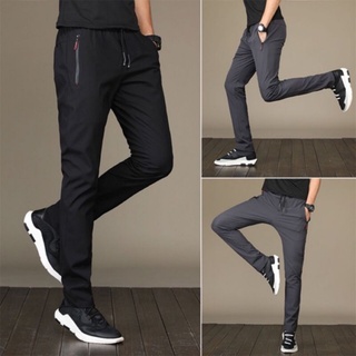 {M-5XL}Pants Korean Fashion Men’s jogger ice silk swaterproof three color with zipper pants for men