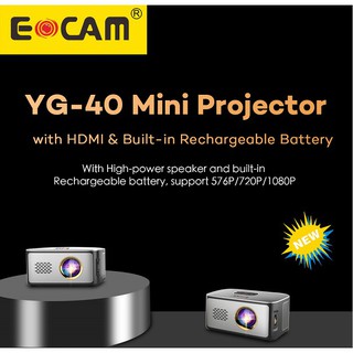Ecam YG40 Portable Rechargeable Mini LED Projector With Remote Control