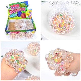 1 Light Up Squishy Mesh Sensory Stress Reliever Ball Toy Autism Squeeze Fidget For Kids