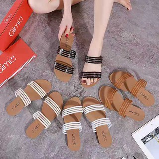 《BiuBiu》Korean Fashionable design loafer shoes sandals flat for ladies