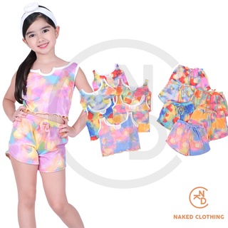 NKD FASHION KIDS MAGIE TIE DYE SLEEVELESS KNITTED HIGH QUALITY DAILY TERNO PAMBAHAY SHORTS 1140