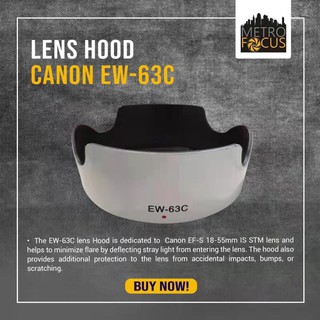 EW-63C Lens Hood for Canon EF-S 18-55mm f/3.5-5.6 is STM and EF-S 18-55mm f/4-5.6 is STM