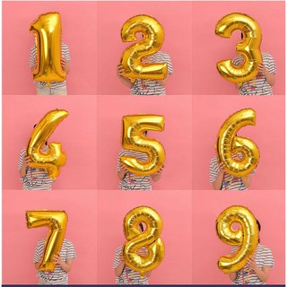 Number Foil Balloon 2.5ft (32inch) Gold Big Balloon - (Deflated size)