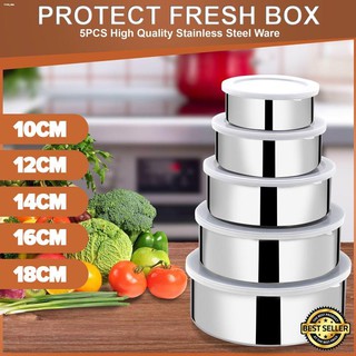 ✙♗✅PANDA COD✅ Protect Fresh Box 5 Pieces High Quality Stainless Steel Ware Setx-Z146