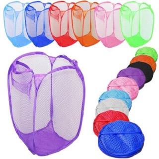 Foldable Pop Up Washing Clothes Laundry Basket Bag Hamper Mesh Storage Basket Laundry Hamper