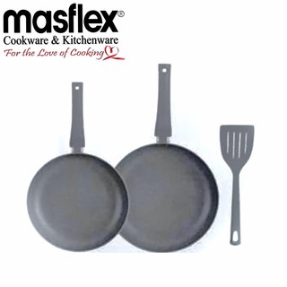 MASFLEX Aluminum 3-Piece Frypan Set Induction Cookware with Ceramic Marble Non-Stick Coating (9)