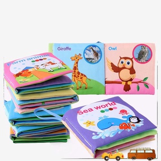 11.11saleOKCAT Baby English Book Soft Cloth Books Animals Fruits Early Educational Intelligence Deve