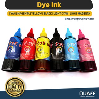 QUAFF Dye Ink UV Ink 100ml 6colors Universal Dye Ink for All Printers (C,M,Y,K,LC,LM)