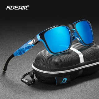 KDEAM New Polarized Sunglasses Men Square Sport Sun Glasses matte soft cover Frame Women UV400