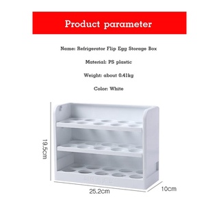 【Fast Ship】Household Refrigerator Flip Egg Holder Box egg storage tray egg storage container (9)