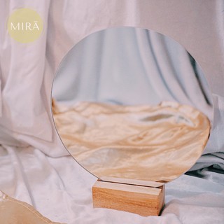 Aesthetic Mirror: Round with Wood Stand