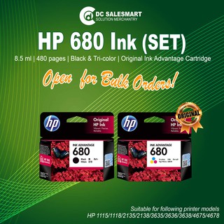 HP 680 Ink Cartridges BLACK & COLOR (SET)